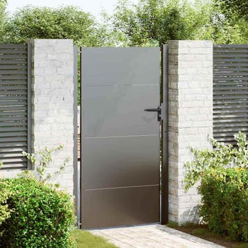vidaXL Tuinpoort met slot Zwart 105 x 205 cm Gepoedercoat, Verzenden
