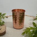 Puur koperen beker gehamerd met losse deksel – 300 ml (± 140, Ophalen of Verzenden