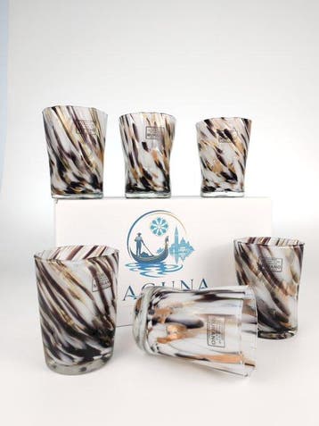 Secoloventesimo - Drinkservies (6) - LAGUNA - Glas - 6 Goti, Antiek en Kunst