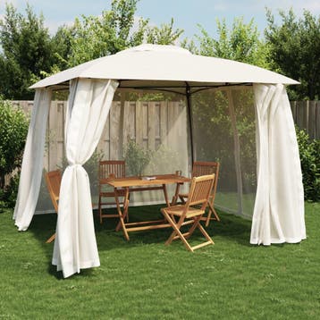 vidaXL Prieel zijwanden van gaas en dubbel dak 2,93x2,93 m, Tuin en Terras, Verzenden, Nieuw
