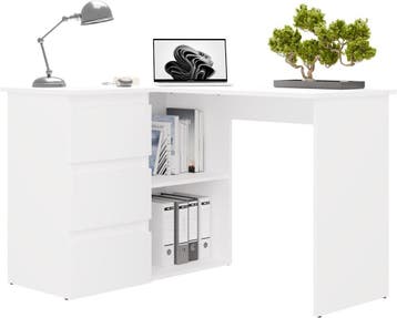 Hoekbureau nice wit  3 lades links Wit (Kantoor), Huis en Inrichting, Verzenden, Nieuw