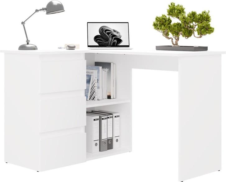 Hoekbureau nice wit  3 lades links Wit (Kantoor), Maison & Meubles, Bureaux, Envoi