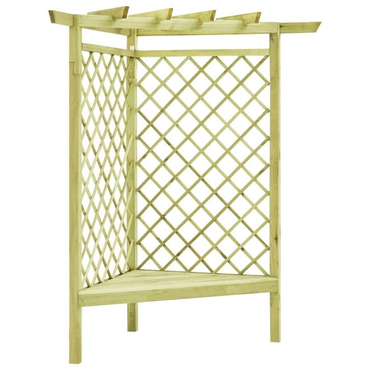 vidaXL Hoekpergola met zitting 130x130x197 cm geïmpregneerd, Jardin & Terrasse, Poteaux, Poutres & Planches, Envoi