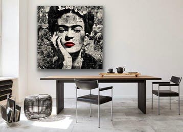 EMIR BERCUTTE - FRIDA KAHLO JUST A KISS 2 - Toile L -, Antiek en Kunst