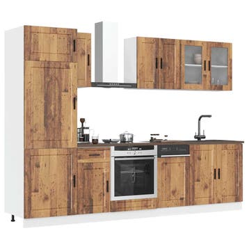 vidaXL 8-delige Keukenkastenset Kalmar bewerkt hout oud, Verzenden
