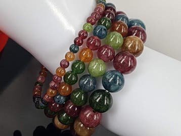 Natuurlijke tourmalijn geteste edelsteen Lengte: 15 cm, 15,5