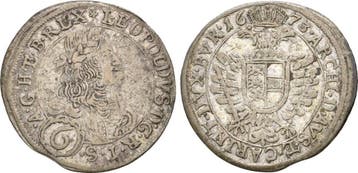 6 Kreuzer St Veit 1673 Habsburg Leopold I 1657-1705, Verzenden, België