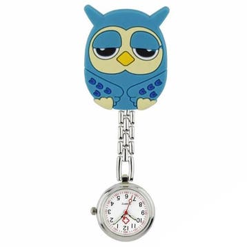 Fako - Verpleegstershorloge - 3D Ketting - Uiltje Blauw, Verzenden, Nieuw