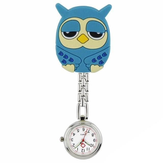 Fako - Verpleegstershorloge - 3D Ketting - Uiltje Blauw, Handtassen en Accessoires, Horloges | Dames, Verzenden