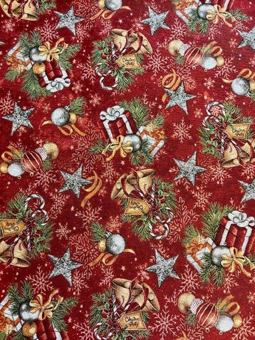 Natale Regale – Gobelin in Robijnrood en Gouden Reflecties -, Nieuw