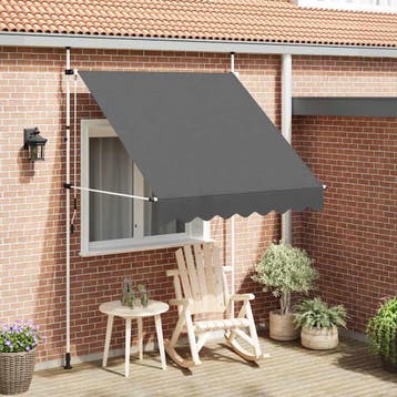 vidaXL Luifel handmatig uittrekbaar 200 cm antraciet, Tuin en Terras, Zonneschermen, Verzenden, Nieuw