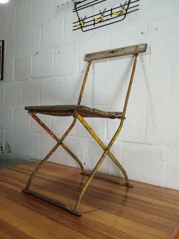 Chaise - Chaise de bistro pliante vintage pour jardin —