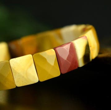 Jaspe Mokaite - Mooie kleuren - Uniek stuk - Breedte: 12 mm-