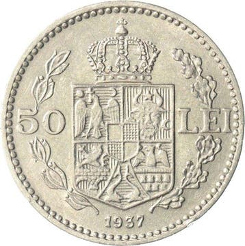 Roemenië. Carol II. 50 Lei 1937 KWALITEIT (Zonder