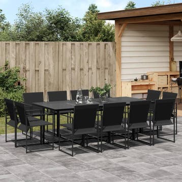 vidaXL 13-delige Tuinset textileen zwart, Verzenden, Nieuw, Tuinset