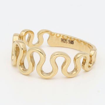 Ring - 14 karaat Geel goud, Reis., Handtassen en Accessoires, Ringen, Nieuw