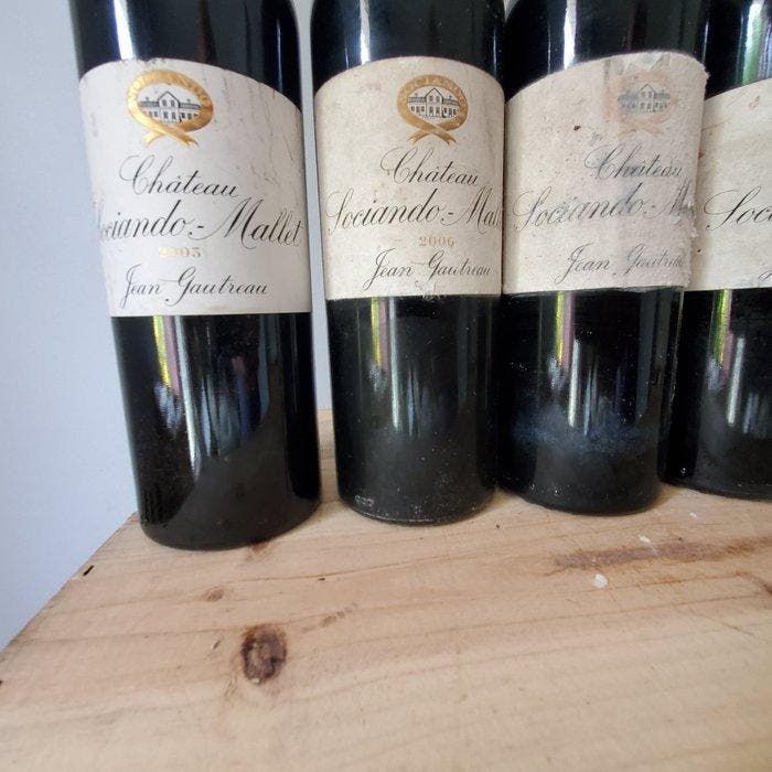 2003 , 2006 & 2007 Chateau Sociando Mallet - Bordeaux - 5, Verzamelen, Wijnen