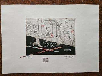 Heinz Treiber (1943) - Satirisches Motiv, Antiquités & Art