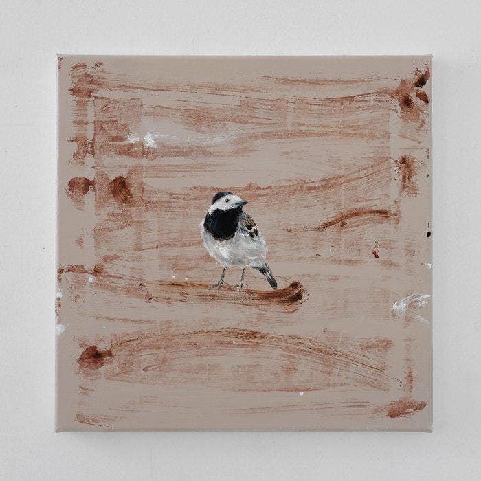 Matthieu van Riel - Witte kwikstaart, Antiquités & Art, Art | Peinture | Moderne