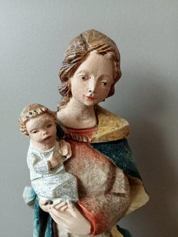 Beeldje, Madonna met kind - 22 cm - Composiet - 1960