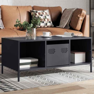 vidaXL Salontafel 101,5x50x43,5 cm koudgewalst staal, Verzenden, Nieuw