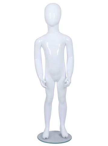 *TIP*  Faceless etalagepop kind glossy wit 4 jaar mt 104 ZM, Ophalen of Verzenden