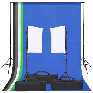 vidaXL Fotostudioset met verlichtingsset en achtergrond, Audio, Tv en Foto, Fotografie | Fotostudio en Toebehoren, Verzenden, Nieuw