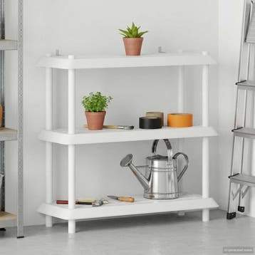 vidaXL Plankenunit 3-laags 100 x 40 x 96 cm PP Wit, Verzenden