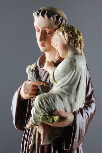 Beeldje - St-Antonius van Padua - Gips