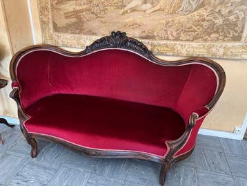 Canapé - Velours, Bois, Antiquités & Art