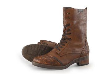 Mustang Veterboots in maat 45 Cognac, Kleding | Dames, Overige kleuren, Verzenden, Overige typen, Zo goed als nieuw
