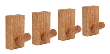 Set van 4 stevige kledinghaken voor jassen en tassen (eiken, Verzenden, Nieuw