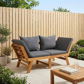vidaXL 3-in-1 Tuinbank met Kussens Massief Acacia Hout, Verzenden