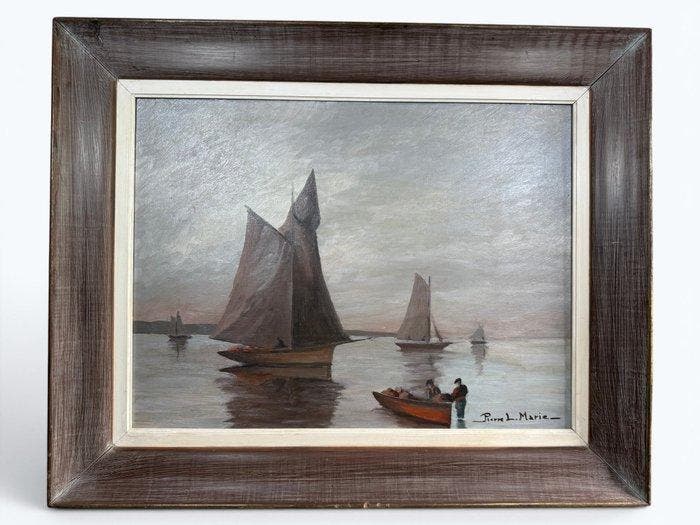 Pierre L. Marie (XX) - Coastal scene, Antiek en Kunst, Kunst | Schilderijen | Klassiek