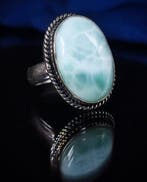 Prachtige Larimar 925 zilveren ring gratis verzending - Ring