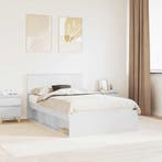 vidaXL Bedframe met hoofdeinde Wit 120 x 200 cm Bewerkt hout, Verzenden