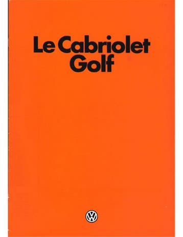 1982 VOLKSWAGEN GOLF CABRIOLET BROCHURE ENGELS, Nieuw
