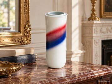 Taisyo Maeda Arita-vaas, rood en blauw glazuur, 23,5 cm -