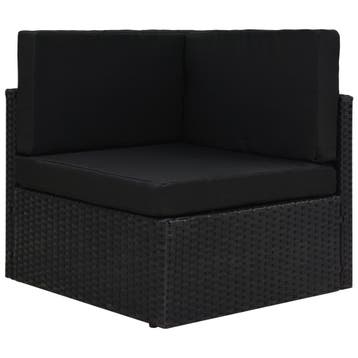 vidaXL Hoekbank sectioneel poly rattan zwart, Verzenden, Nieuw