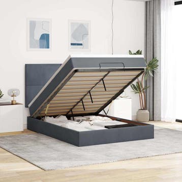 vidaXL Ottoman bed met matrassen 140x200cm fluweel, Verzenden, Nieuw