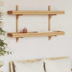 vidaXL Wandplank met plank met opslag Bruin 100 x 26 x 60 cm, Verzenden, Nieuw