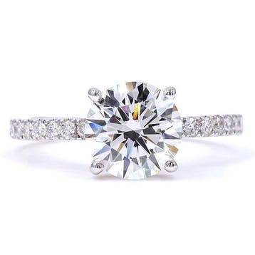 Zonder minimumprijs - Ring - 18 karaat Witgoud - 2.30ct. tw., Nieuw