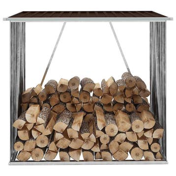 vidaXL Haardhoutschuur 163x83x154 cm gegalvaniseerd staal, Verzenden