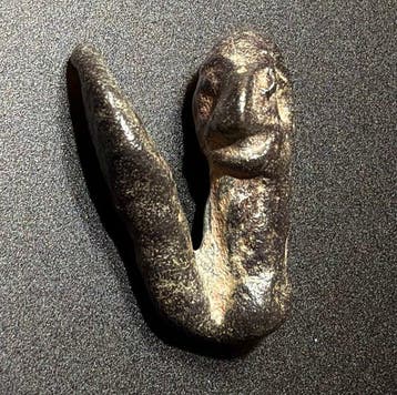 Hetitisch Brons Zeldzaam antropomorf borstbeeld van een man, Antiek en Kunst