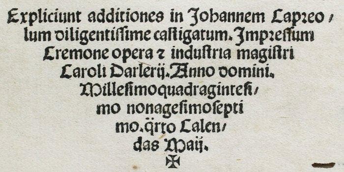 Prieriano / Tommaso dAquino - [Incunable] Divinum Opus -, Antiek en Kunst, Antiek | Boeken en Manuscripten