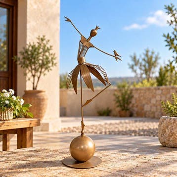 Beeldje - Handcrafted Dancing Lady Sculpture - IJzer