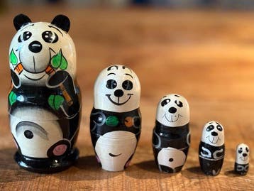 Rusland: matroesjka set in de vorm van Panda Beren - Figuur, Antiek en Kunst