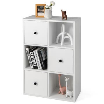 2dekans | Coast Boekenkast Wit – 60 x 30 x 89 cm – 3 Open, Ophalen of Verzenden