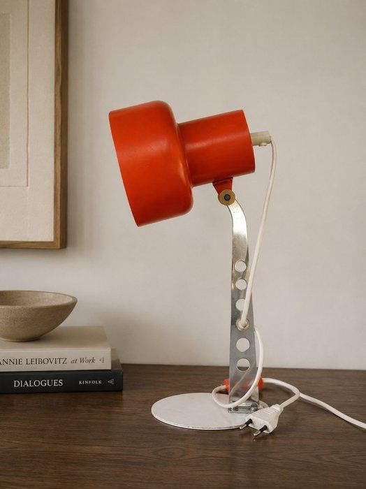 Szarvasi - Tafellamp - IJzer, Emaille - Ontwerp tafellamp, Antiek en Kunst, Antiek | Verlichting