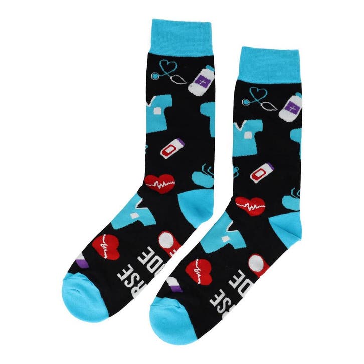 Sokken Katoen – Ziekenhuis Medische Print – Zwart Blauw Wit, Kleding | Dames, Sokken en Kousen